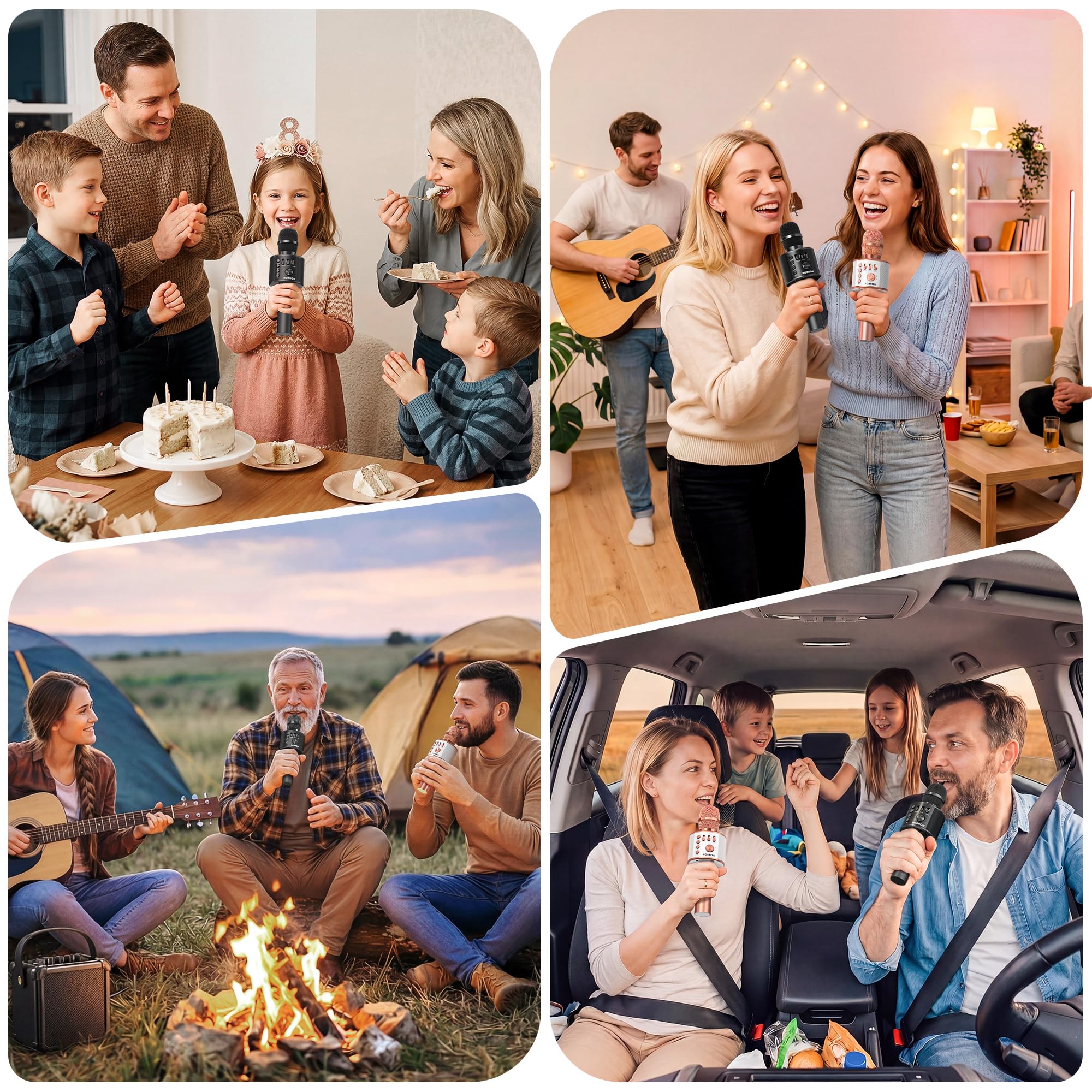 BONAOK Q37 held in hand demonstrating portable mic-speaker for instant singalongs