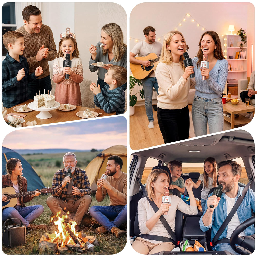 BONAOK Q37 held in hand demonstrating portable mic-speaker for instant singalongs