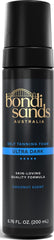 Bondi Sands front packaging showing product and deep tan outcome