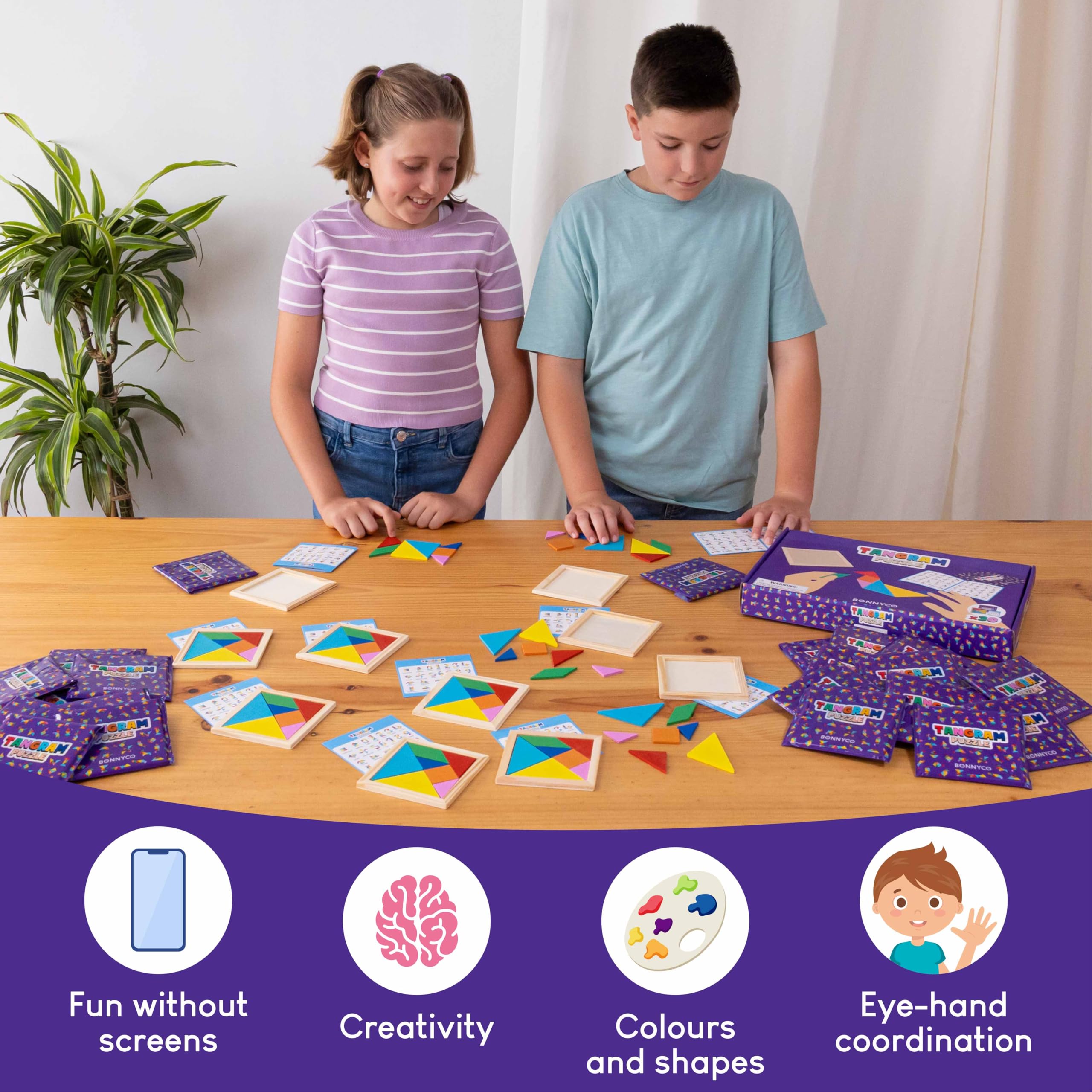 BONNYCO included pattern guide opened to sample shapes for learning support