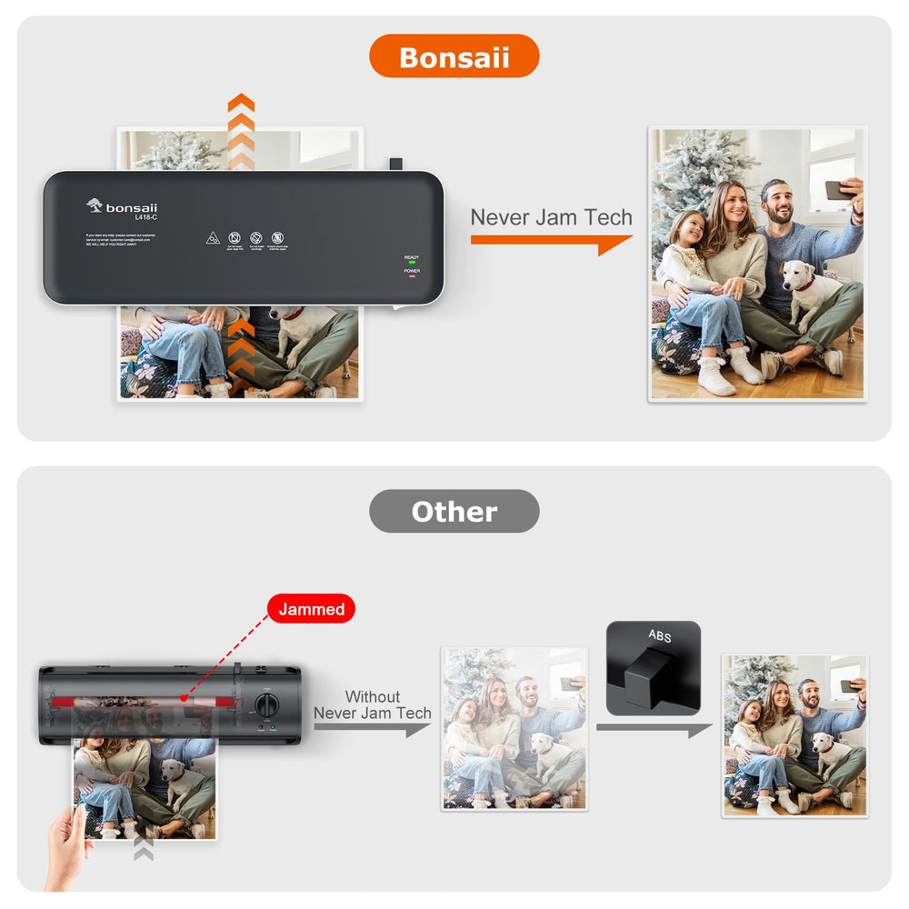 bonsaii laminating a photograph demonstrating crisp edges and bubble-free clarity