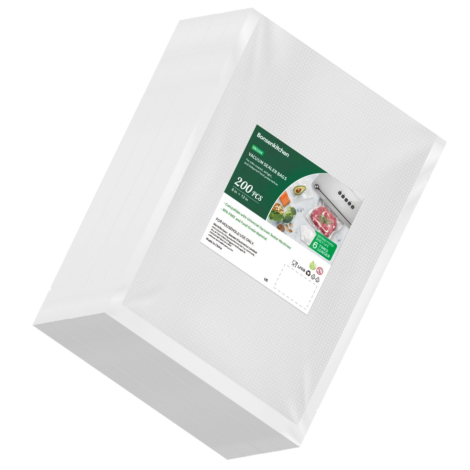 Bonsenkitchen front packaging showing 200 count and BPA-free benefit