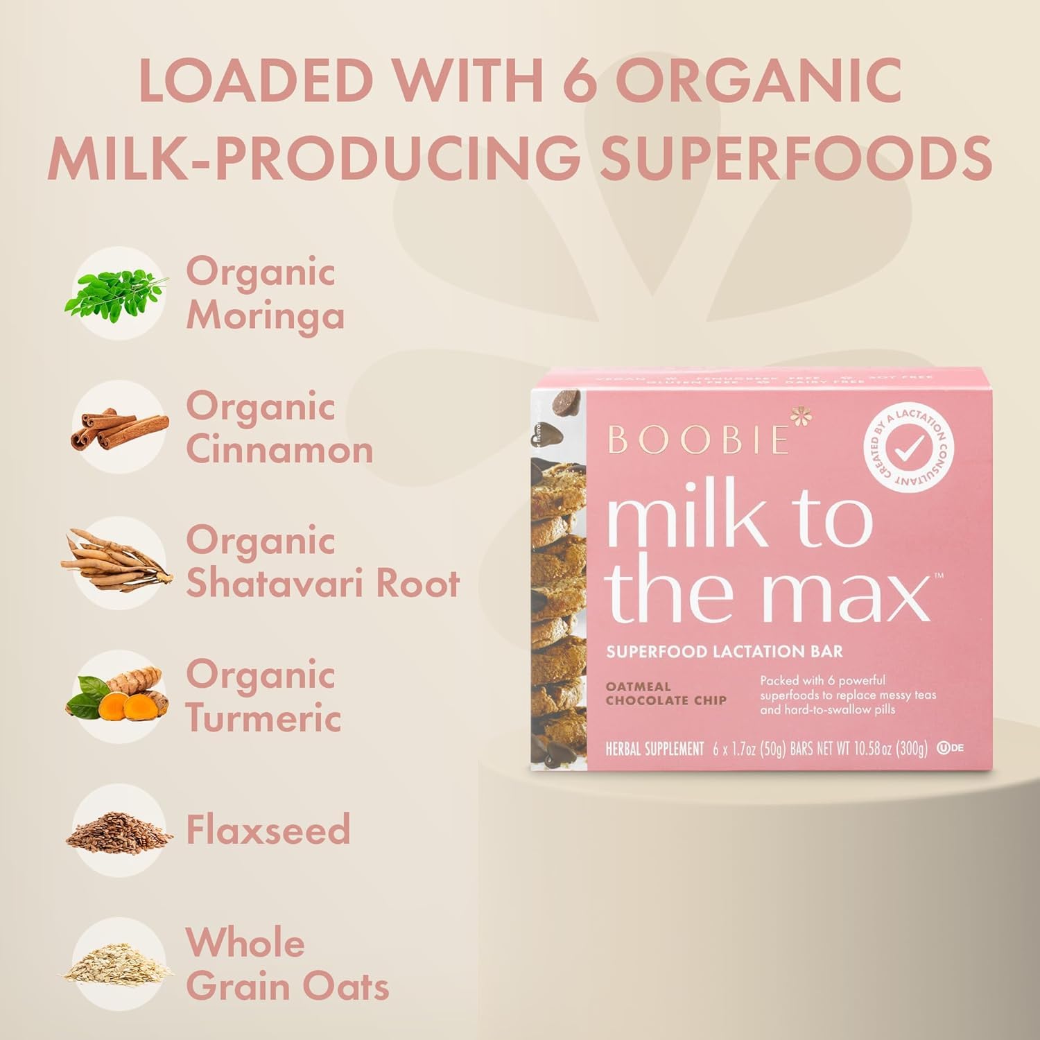 Boobie Bar ingredients label view for transparent ingredient details