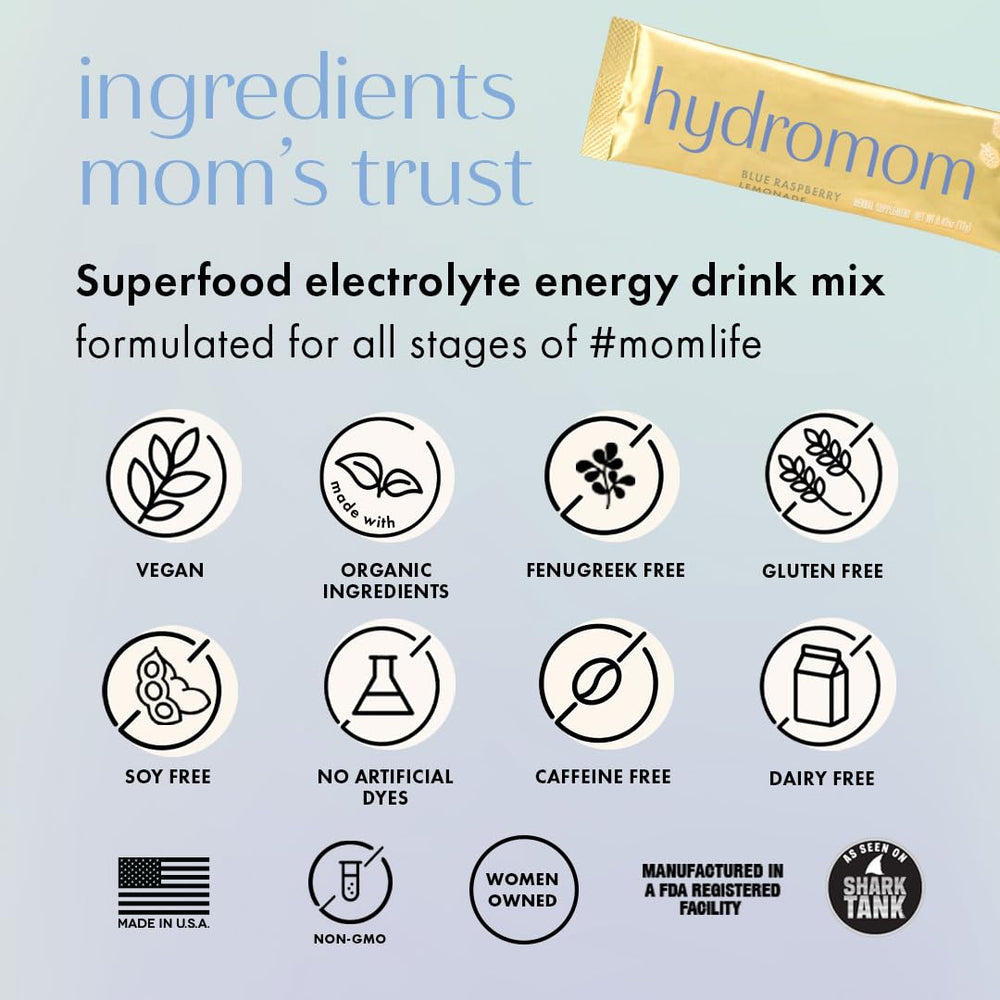 parent sipping Boobie Hydromom in a kitchen setting showing rapid energy-support during busy days
