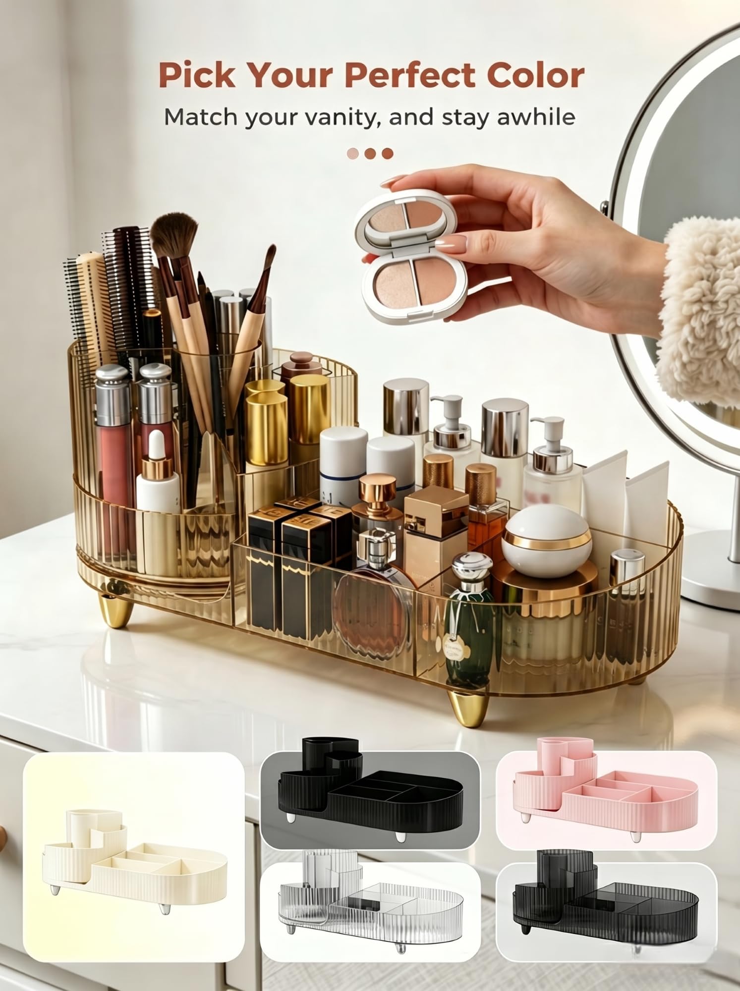 Booklov amber organizer non-slip base and acrylic finish for lasting clarity