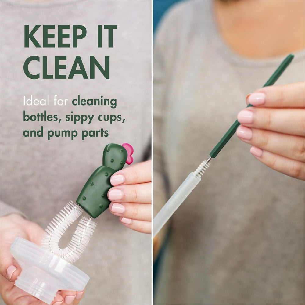 Boon straw brush cleaning inside narrow straw to remove residue