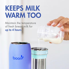 Boon Frosh seated in car cup holder proving convenient on-the-go placement