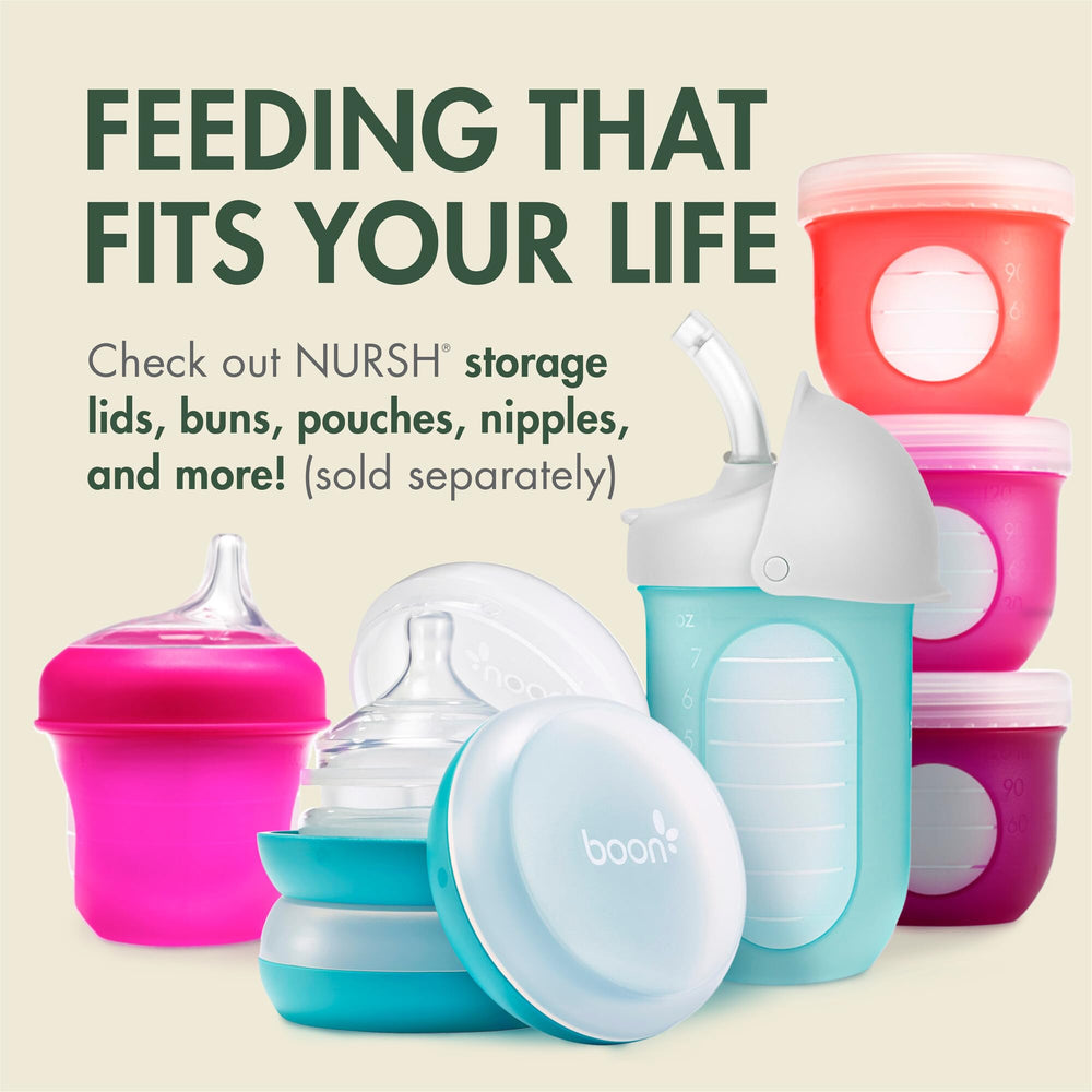 Boon Nursh parent feeding baby in cozy setting showing comfortable, natural-feeding benefit
