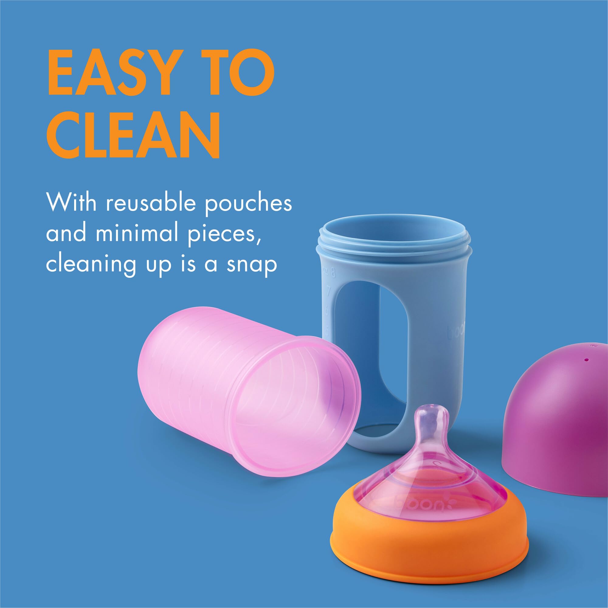 boon lifestyle shot in diaper bag highlighting portable, dishwasher-safe option