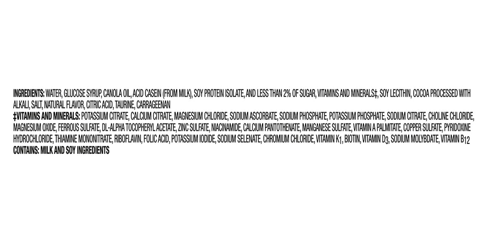 BOOST ingredient list detail, highlights included vitamins and minerals