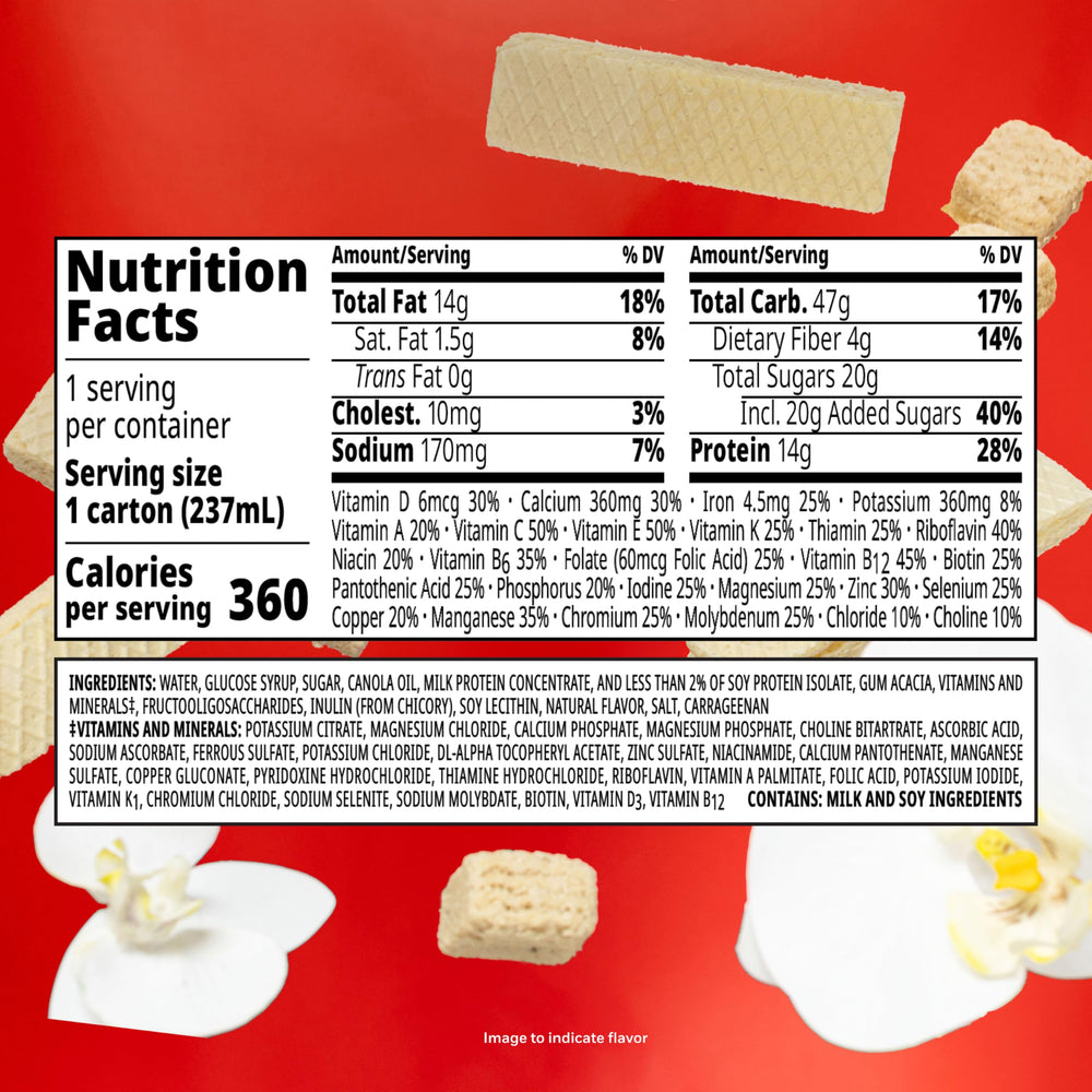 BOOST plus carton next to a light snack illustrating meal supplementation