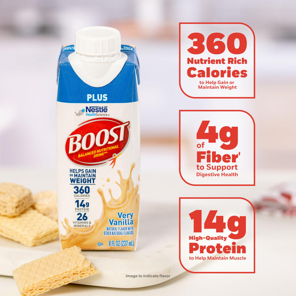 BOOST plus very vanilla texture close-up highlighting creamy appearance