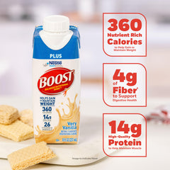 BOOST plus very vanilla texture close-up highlighting creamy appearance