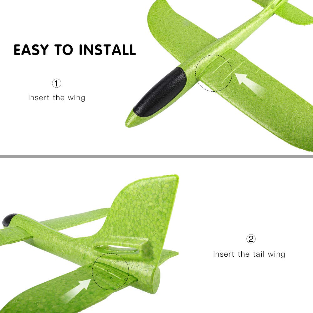 BooTaa assembled plane next to hand showing size and kid-friendly scale