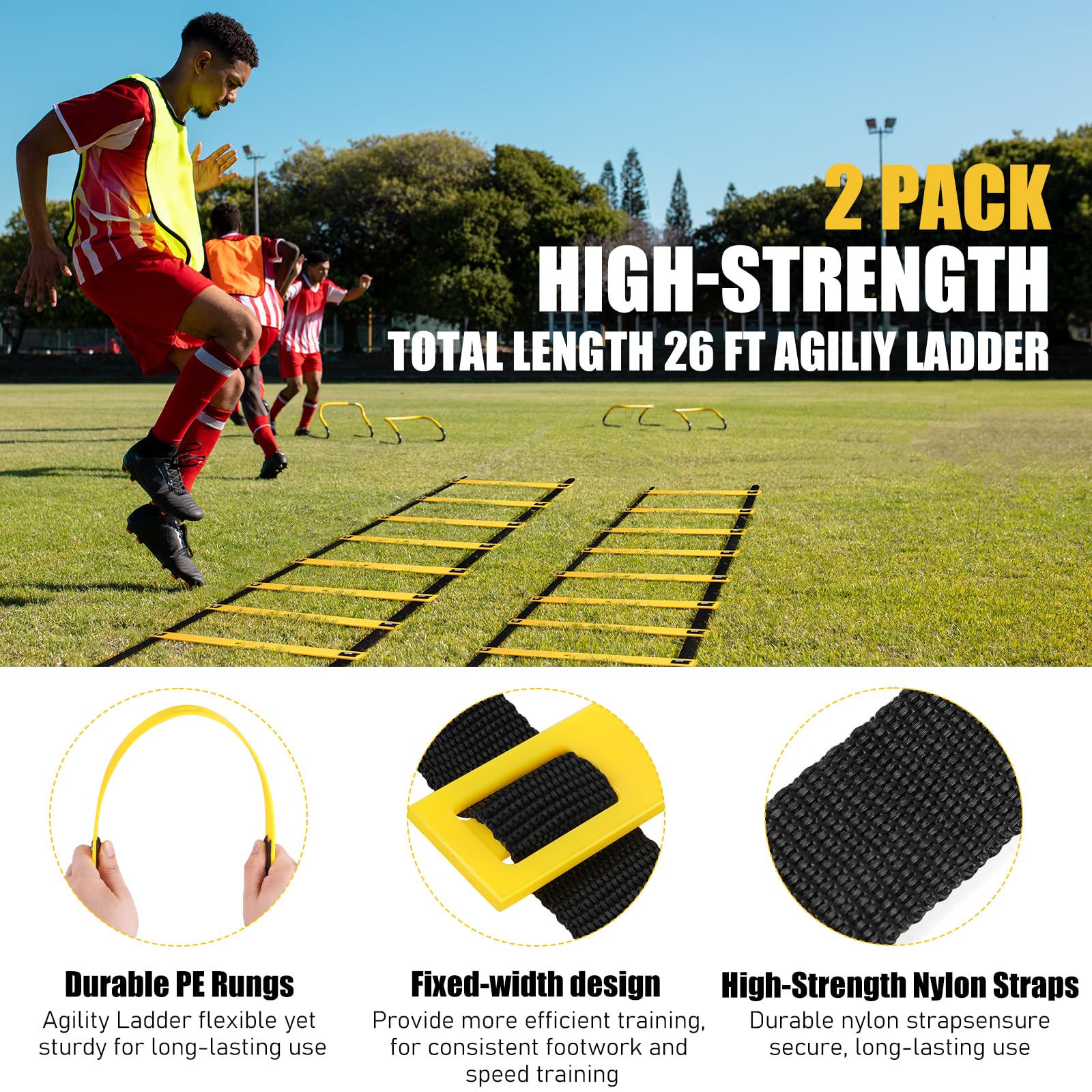BORNEW resistance bands detail showing layered tension options for strength