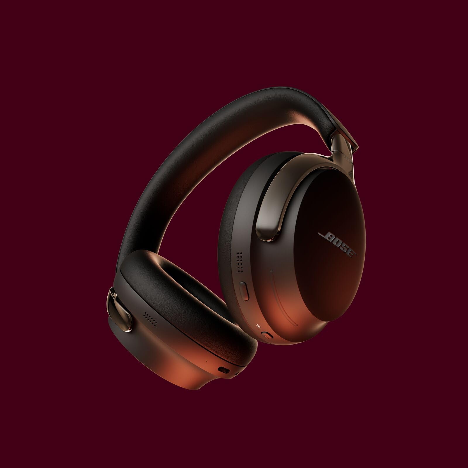 Bose QuietComfort Ultra earcup close-up highlighting plush cushions for long wear comfort