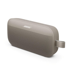 Bose SoundLink Flex front view showing speaker grille and brand, great outdoor sound