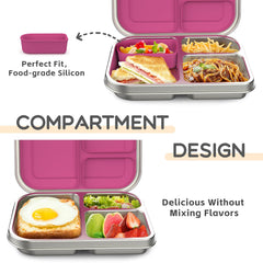 BOSEDSANG interior with three compartments and silicone container, keeps foods separate