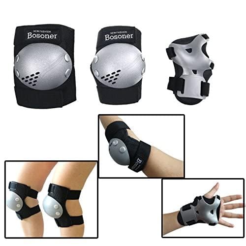 BOSONER kid wearing pads outdoors showing confident movement and protection
