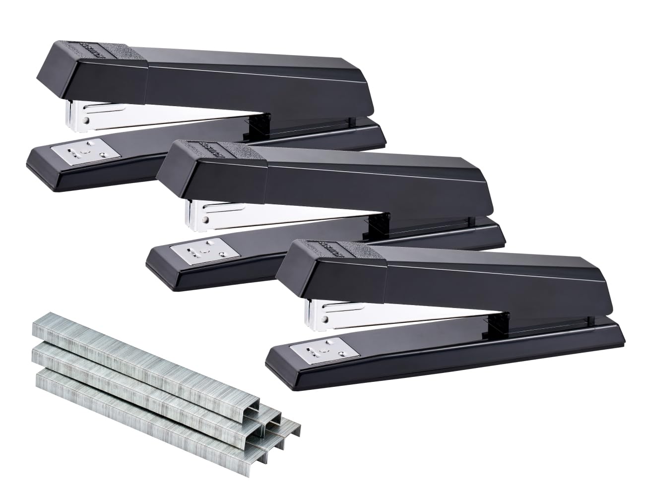 Bostitch stapler front view showing full-strip capacity and reliable feed