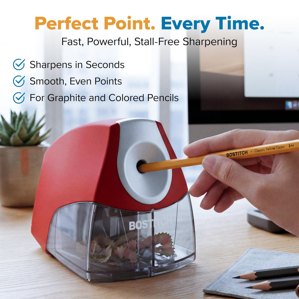 Bostitch sharpener in classroom use speeding through pencils to reduce interruptions