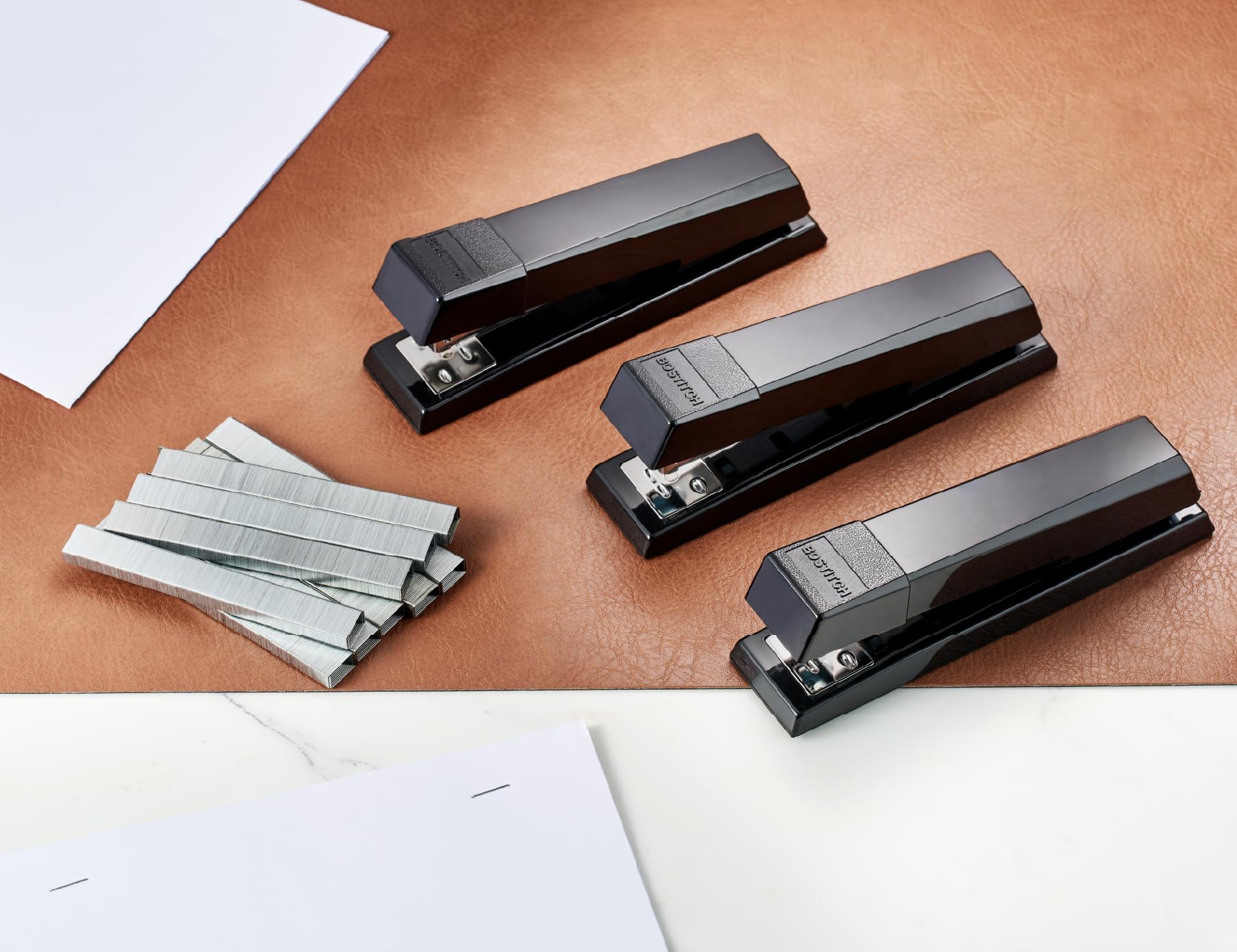 Bostitch stapler opened and used for bulletin-board tacking practicality