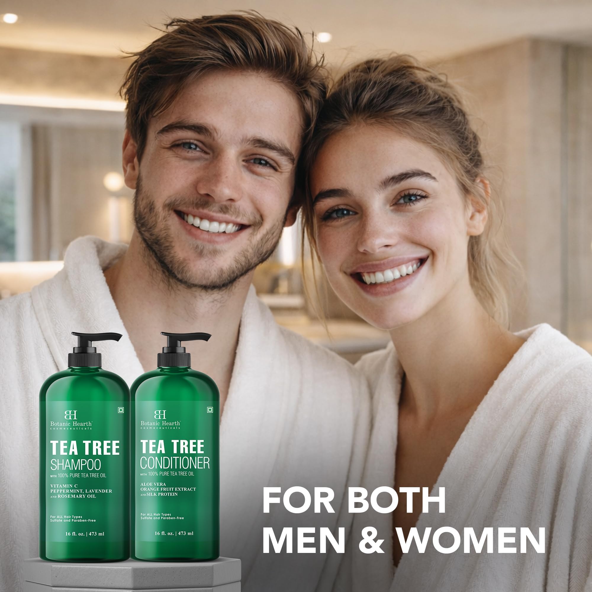 Botanic Hearth before and after hair showing improved volume and thickness