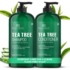 Botanic Hearth front packaging showing tea tree set and refreshing benefits