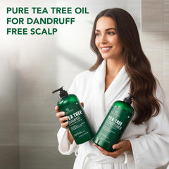 Botanic Hearth tea tree and mint ingredients flatlay conveying natural freshness