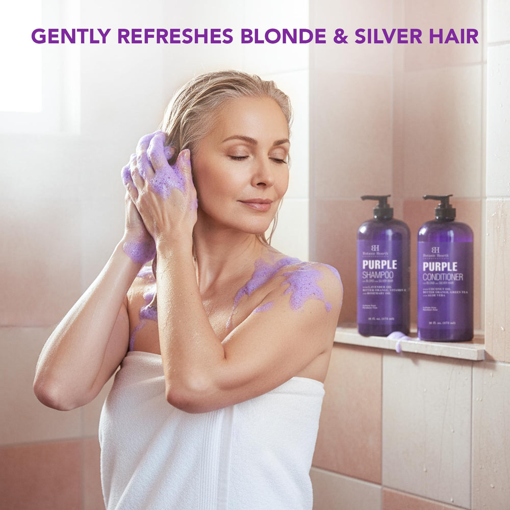 Botanic Hearth in-shower use on wet hair illustrating simple at-home toning routine