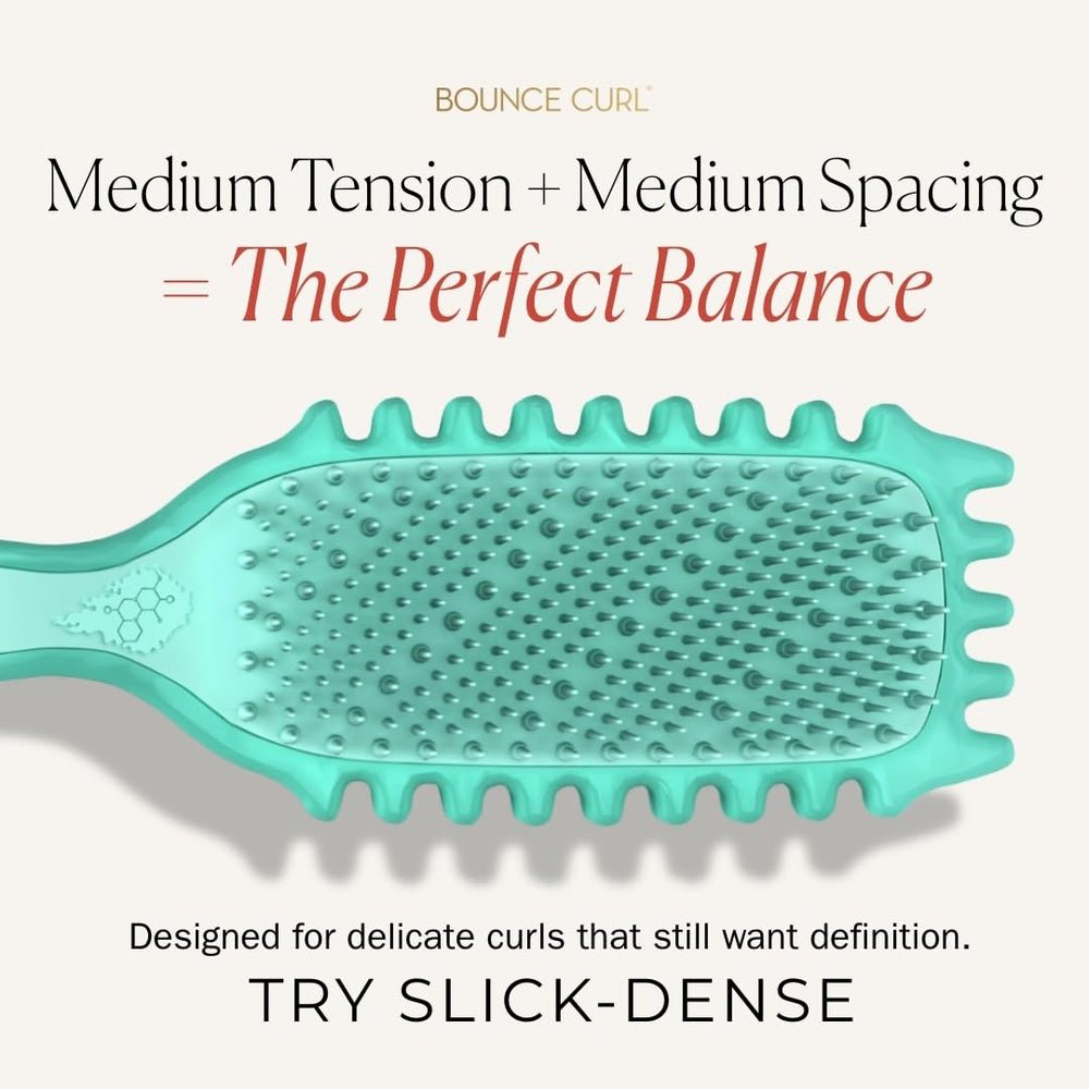 Bounce Curl brush on curly hair showing improved clump definition after styling