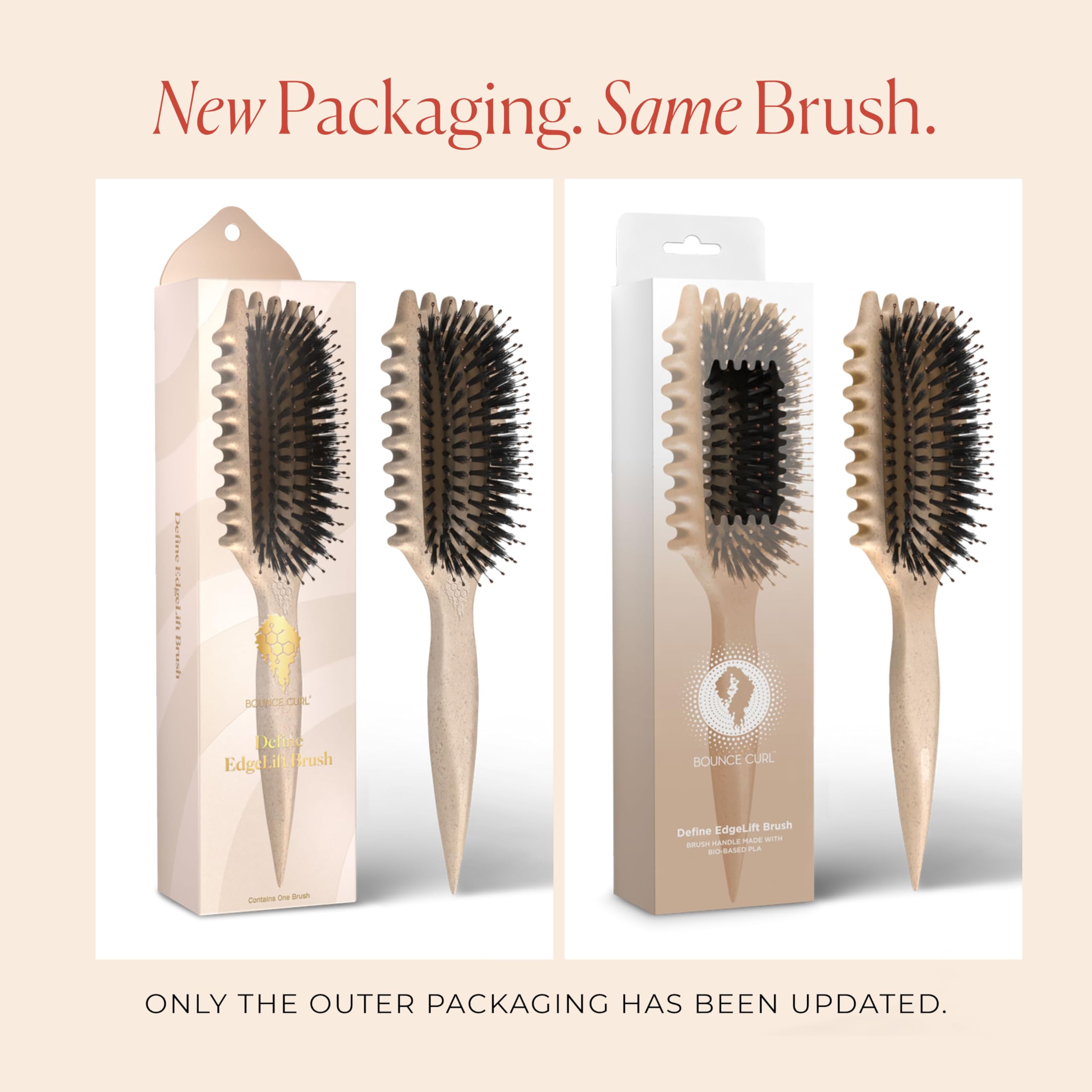 Bounce Curl vegan boar bristles close-up smoothing hair cuticle for neater finish