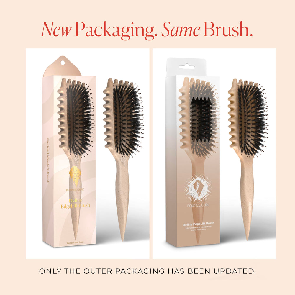 Bounce Curl vegan boar bristles close-up smoothing hair cuticle for neater finish