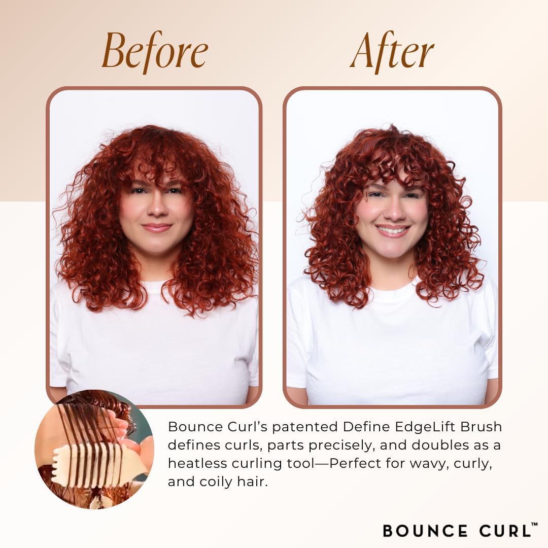 Bounce Curl side edge detail showing medium-spaced bristles for curl clump separation