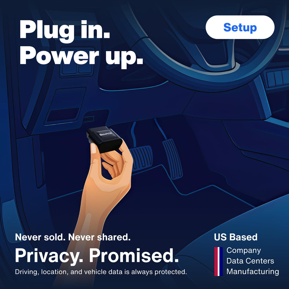Bouncie app live map on phone displaying real-time location benefit