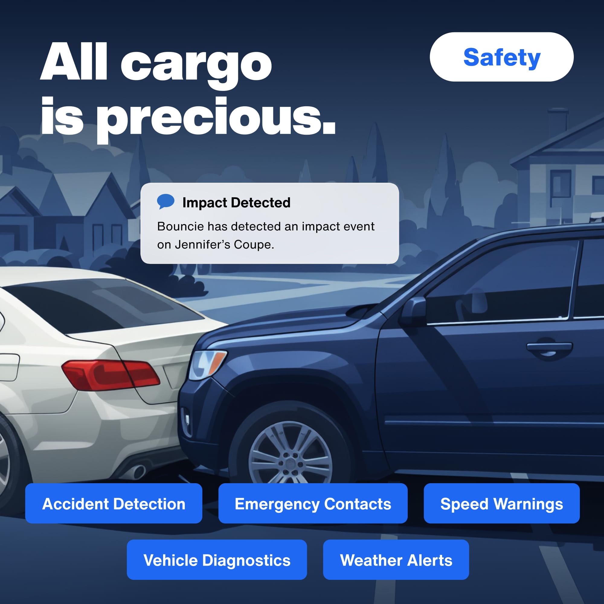 Bouncie diagnostics readout on app highlighting engine health and maintenance alerts