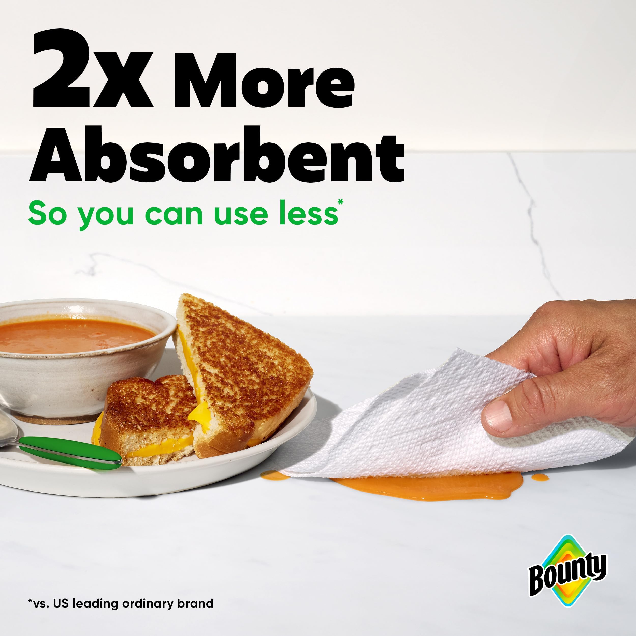 Bounty cleaning a breakfast table illustrating everyday versatility