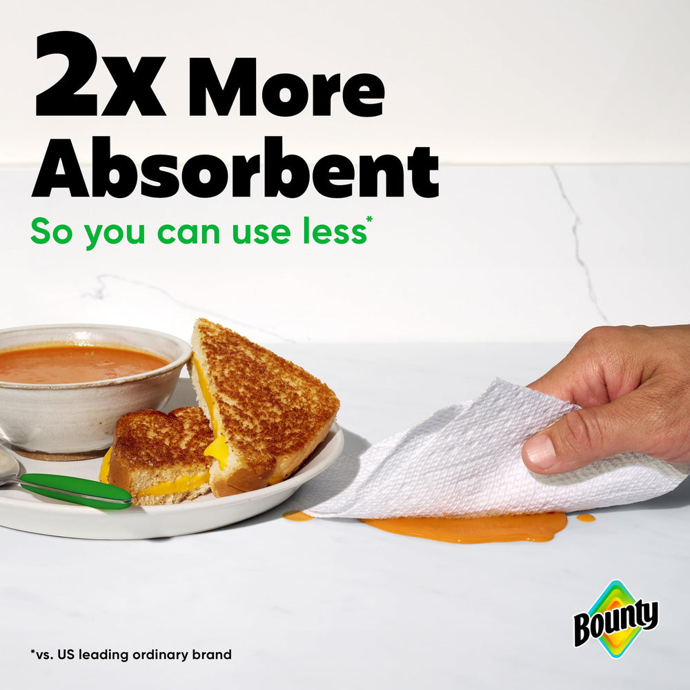 Bounty cleaning a breakfast table illustrating everyday versatility