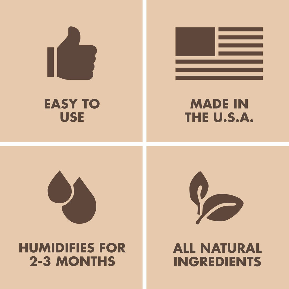 Lifestyle scene with Boveda on a desk demonstrating reliable preservation