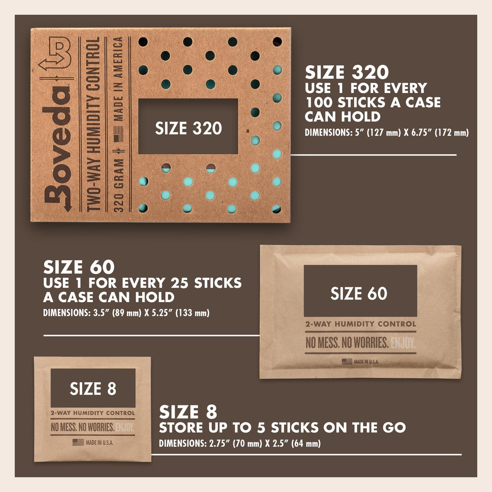 Hand holding Boveda Size 60 pack for scale and quick measurement