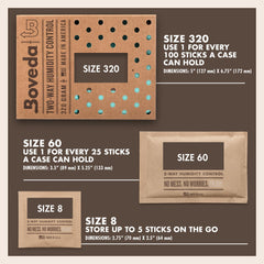 Hand holding Boveda Size 60 pack for scale and quick measurement