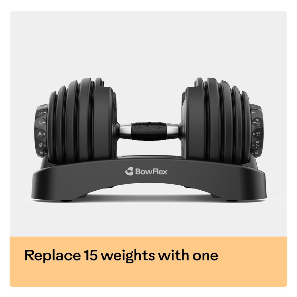 Bowflex 552 ergonomic handle grip showing secure, non-slip control