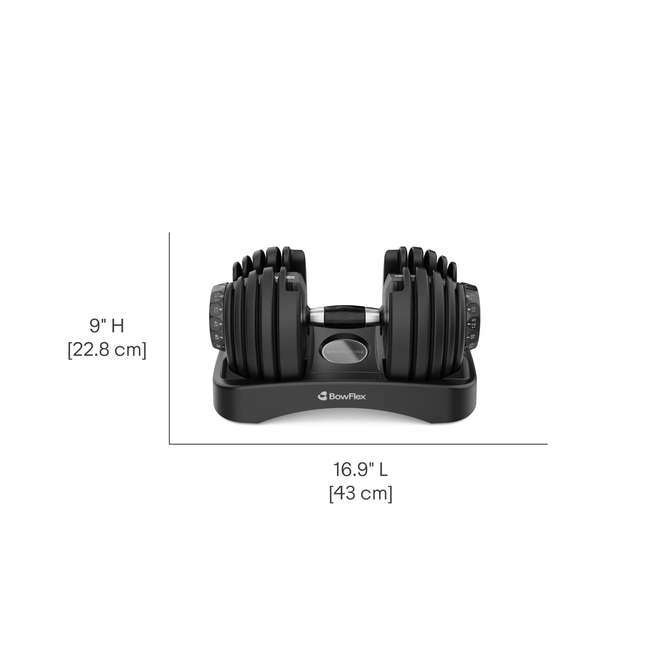 Bowflex 552 packaging with manual showing ready-to-use unboxing benefit