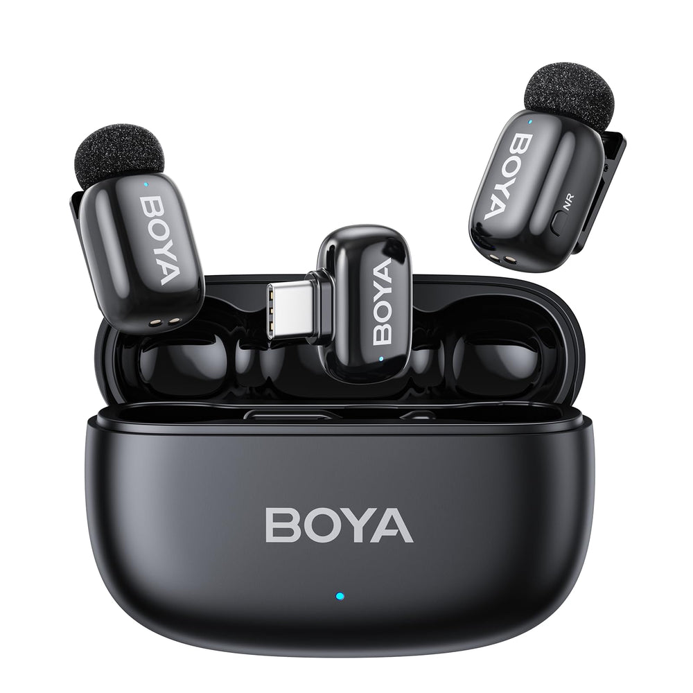 BOYA mini 2 front view showing compact mic and clip benefit clarity
