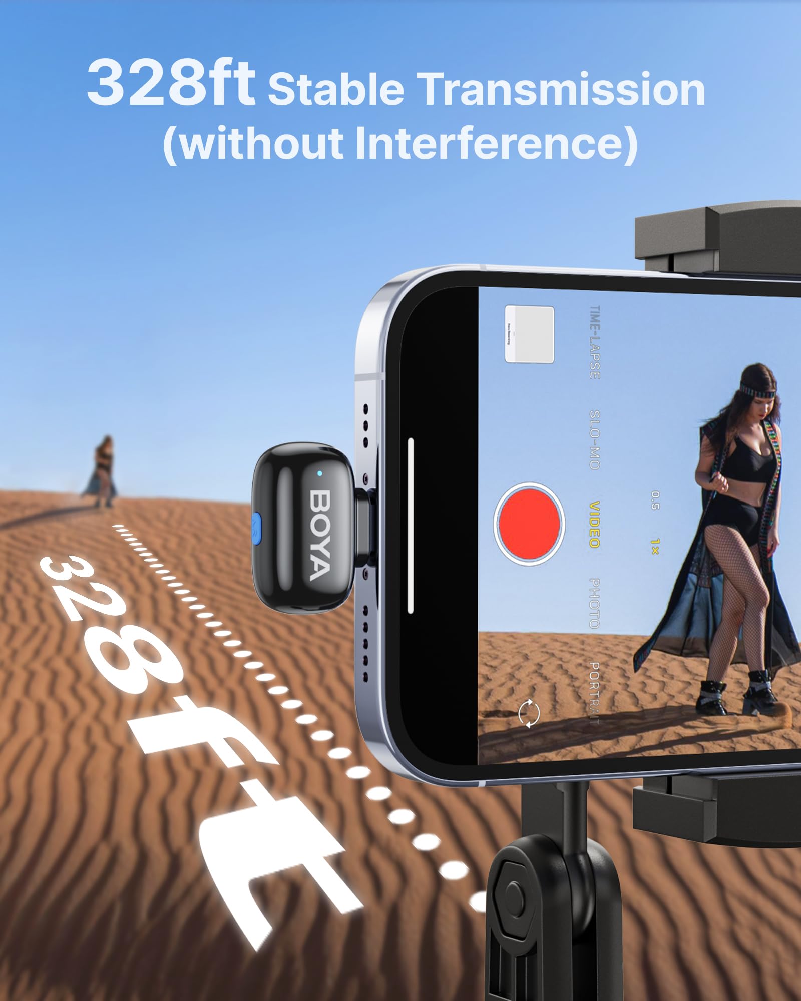 BOYA mini 2 packed in travel pouch showing portability and readiness