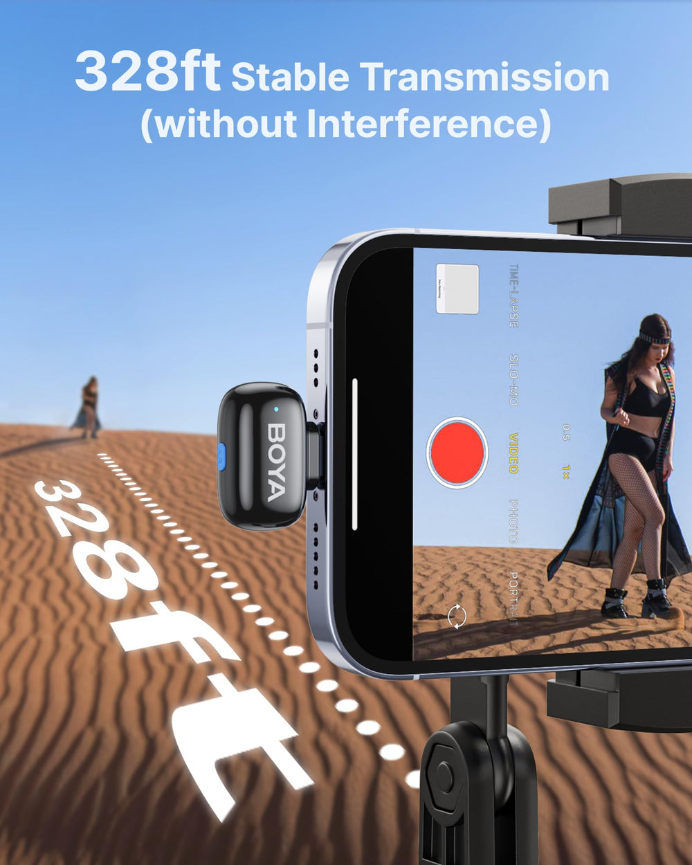 BOYA mini 2 packed in travel pouch showing portability and readiness
