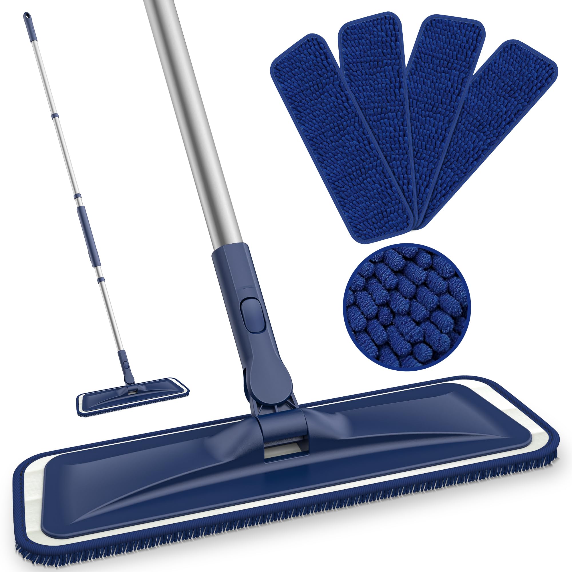BPAWA flat mop front view showing full assembled kit and quick setup benefit