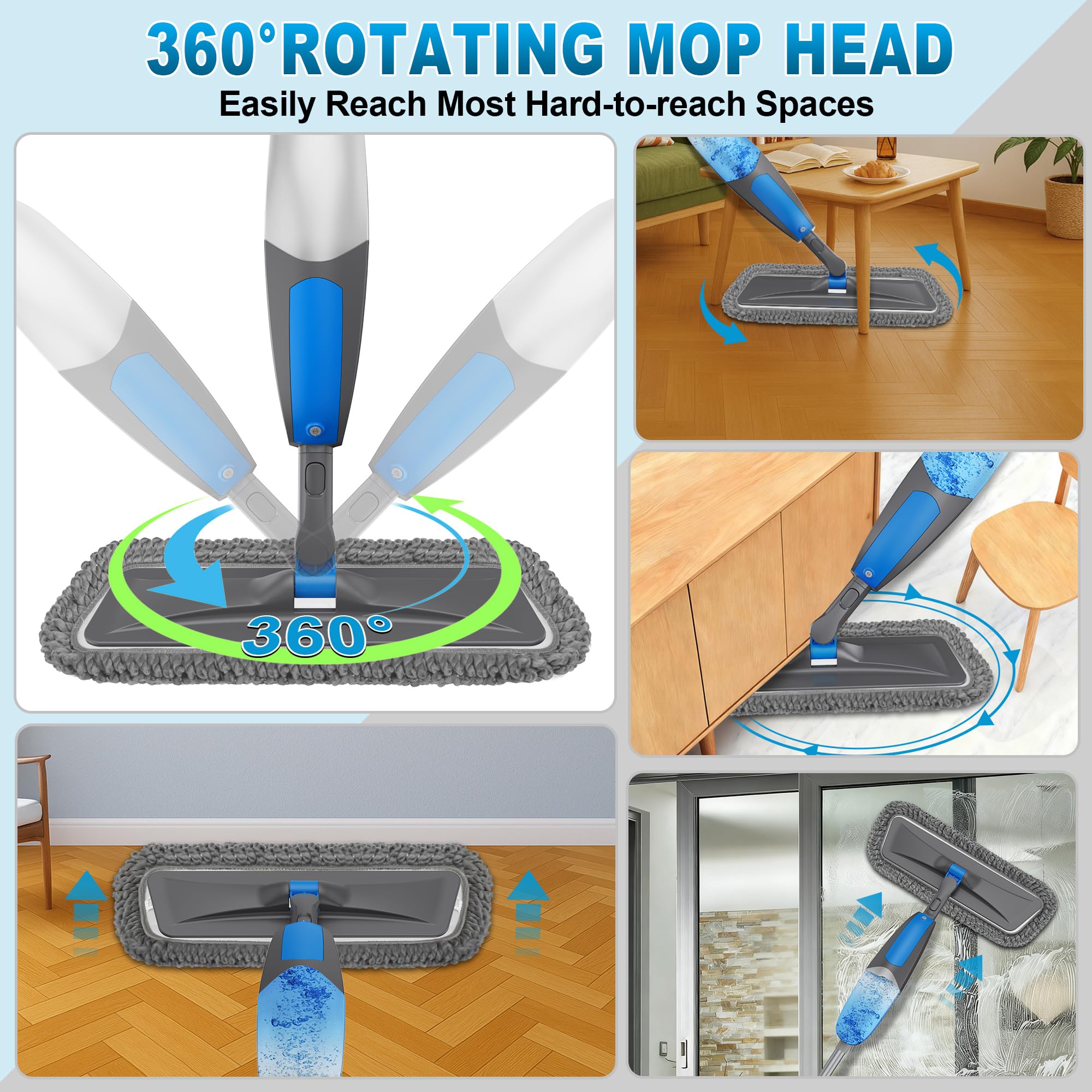BPAWA mop used in kitchen lifestyle scene demonstrating quick spot cleaning