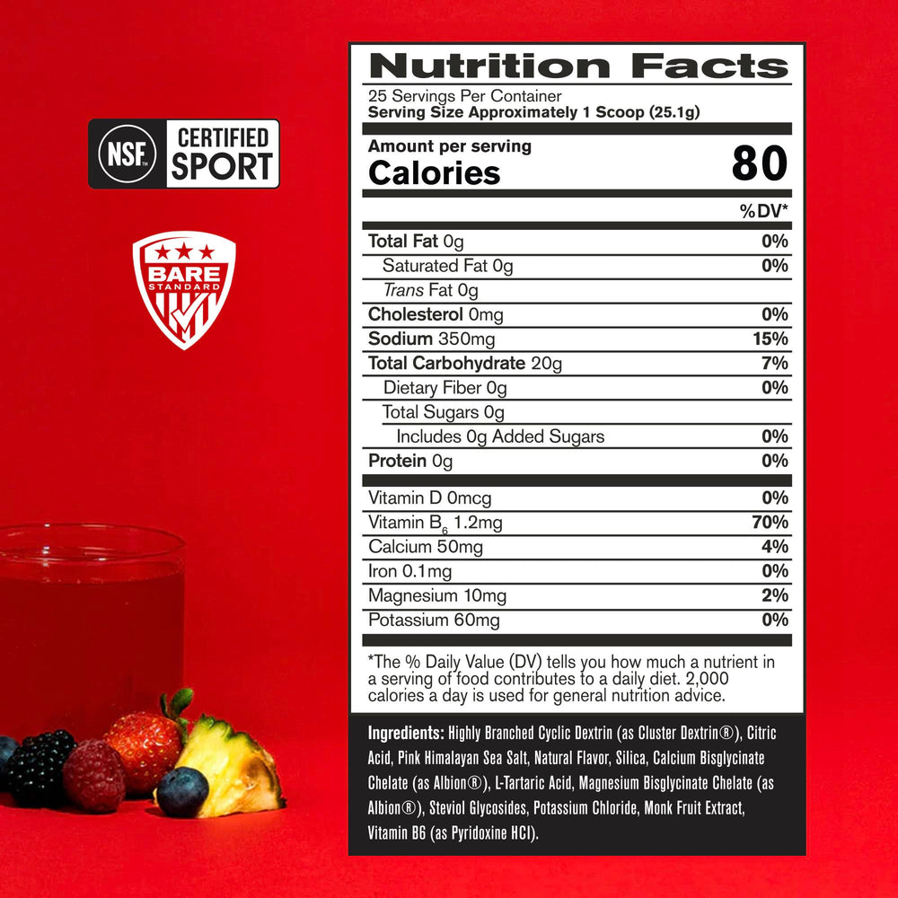 BARE PERFORMANCE NUTRITION powder close-up highlighting fine texture for fast digestion