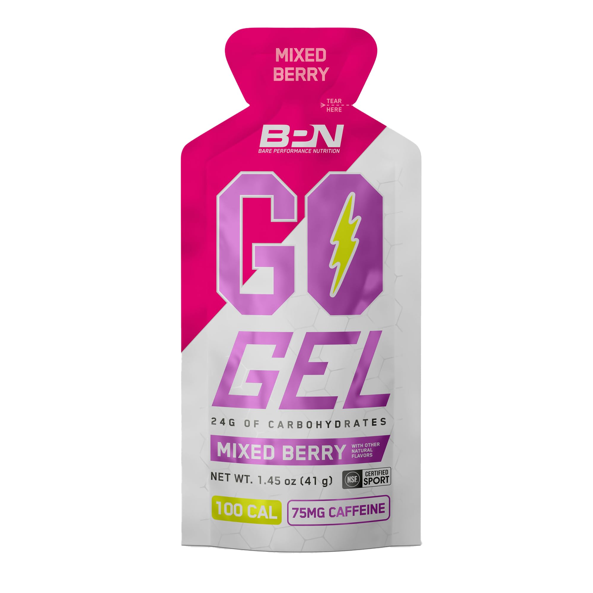 BARE PERFORMANCE NUTRITION box of ten packets showing bulk convenience